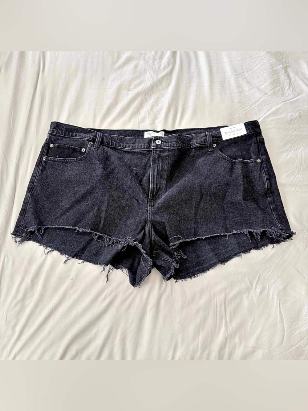 Abercrombie & Fitch The Mom Short High Rise Black Jean Shorts Waist 37